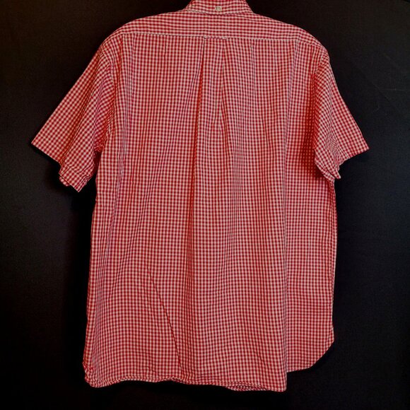Vintage Red White Check Button Up Shirt Collar Mr Marvin Jamaica Estates Medium - Picture 6 of 6